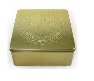 중국 음식과 선물 주문을 받아서 만들어진 로고 돋을새김을 가진 포장 주석 상자를 위한 공상 정연한 금속 주석 상자 협력 업체