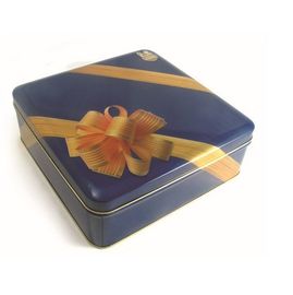 중국 사탕/초콜렛을 위한 인쇄 리본 꽃 본 사각 주석 상자 깡통/사탕 과자 과자 Matel 주석 포장 상자 협력 업체
