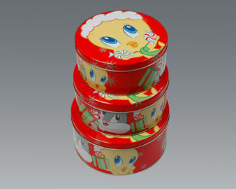 중국 크리스마스 휴일 금속 케이크 주석 상자 고정되는 작은 둥근 콘테이너 Dia110mm 협력 업체